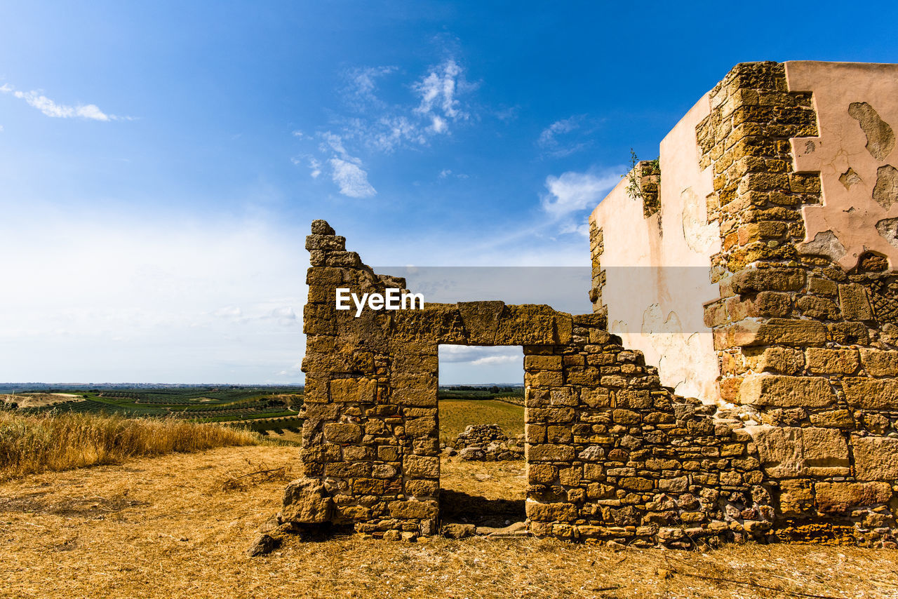 House ruins on the sicilian hills of selinunte in trapani sicily italy