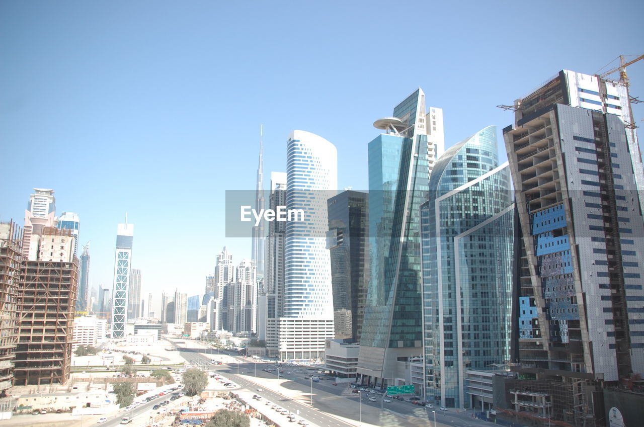 VIEW OF BUILDINGS AGAINST CLEAR SKY