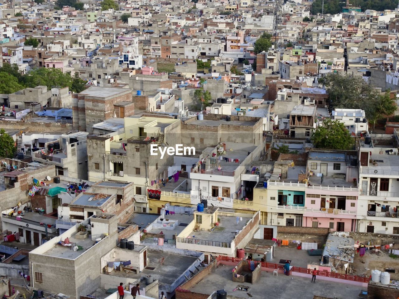 High angle view of a town