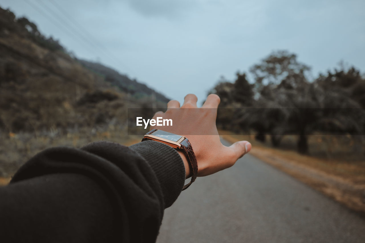 Someone take picture in the middle of empty road