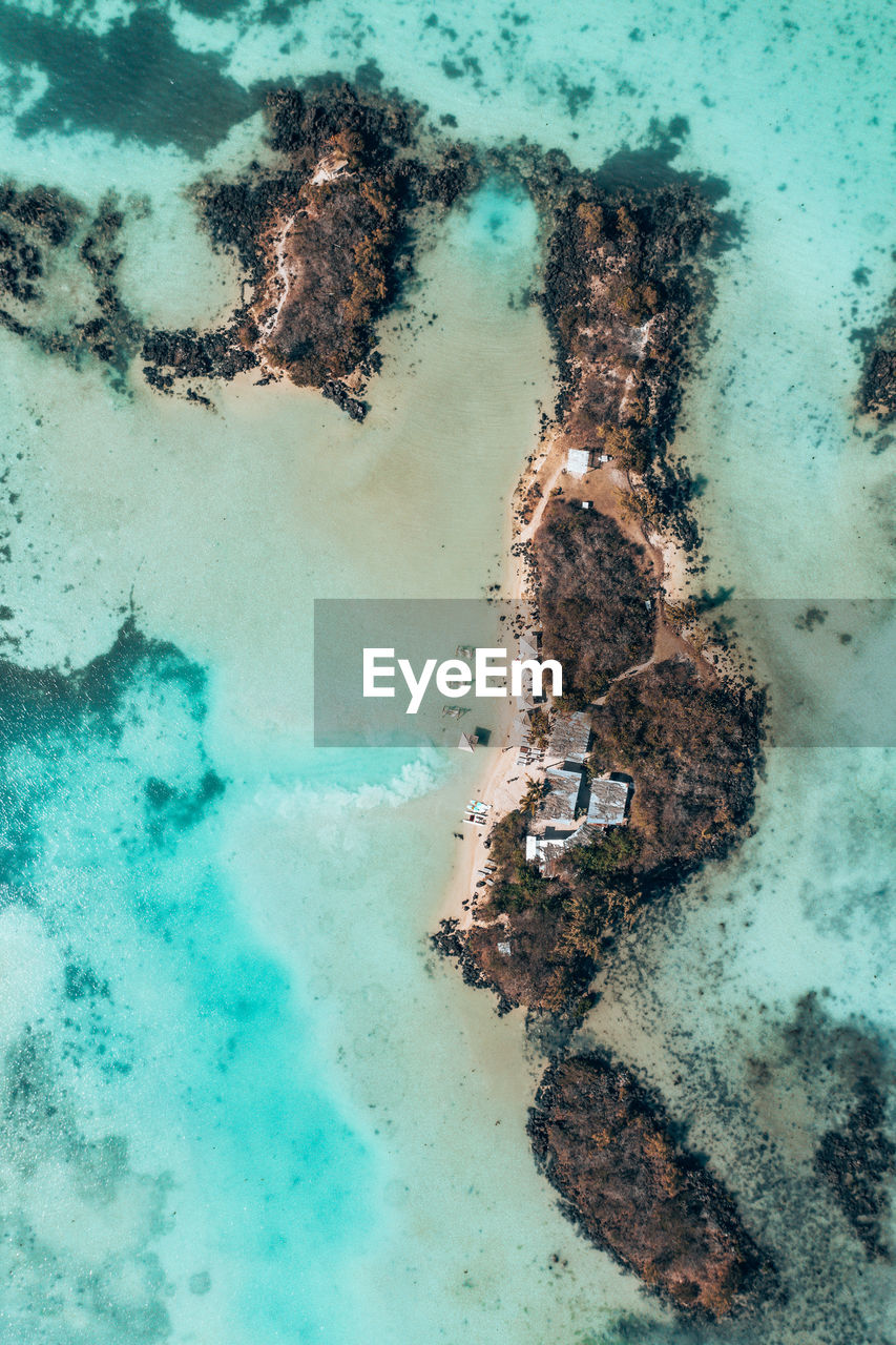 High angle view of beach