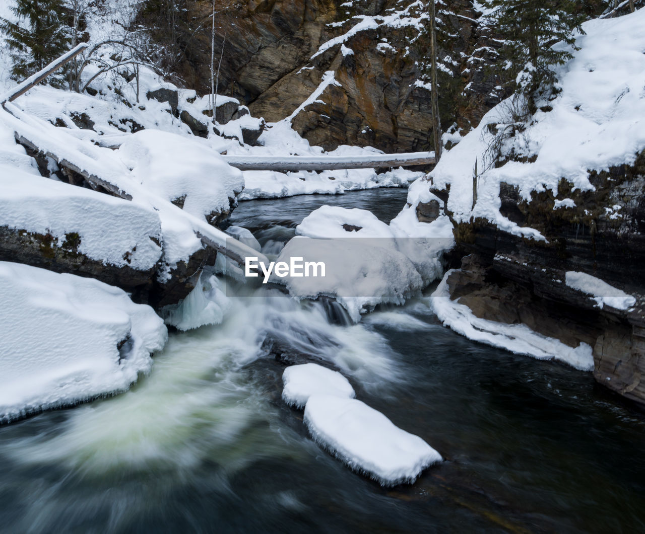 RIVER FLOWING THROUGH SNOW