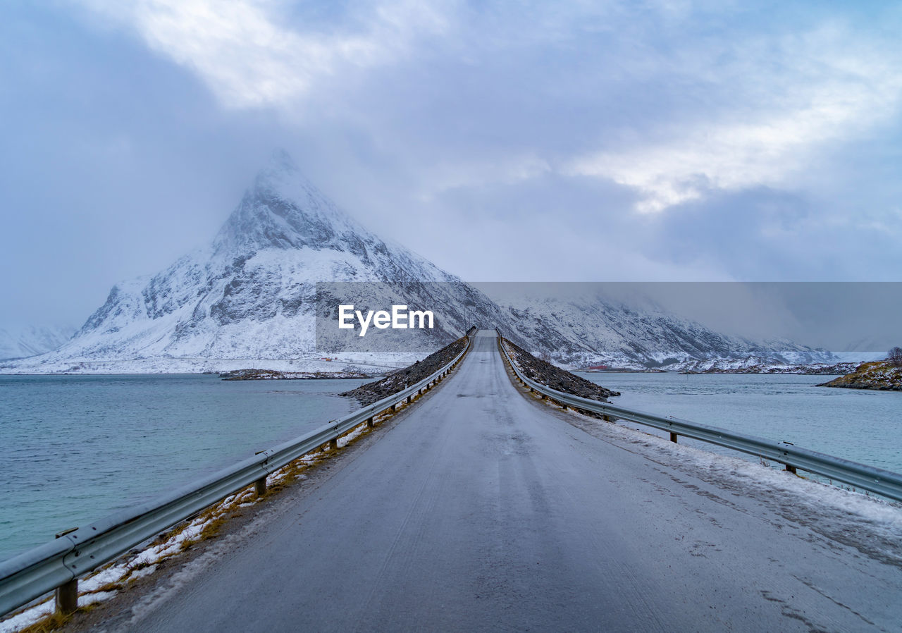 Panoramic view of snowcapped mountain against sky