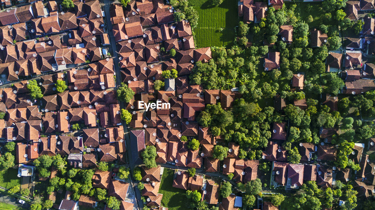 HIGH ANGLE VIEW OF RESIDENTIAL BUILDINGS