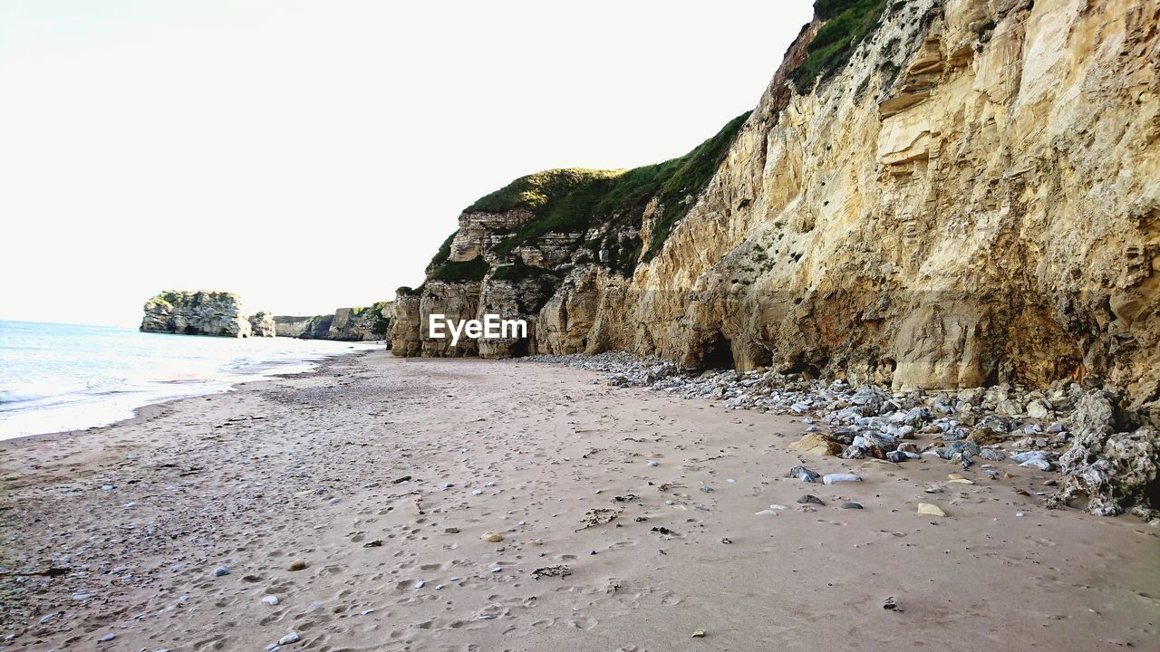 SCENIC VIEW OF BEACH AGAINST CLEAR SKY