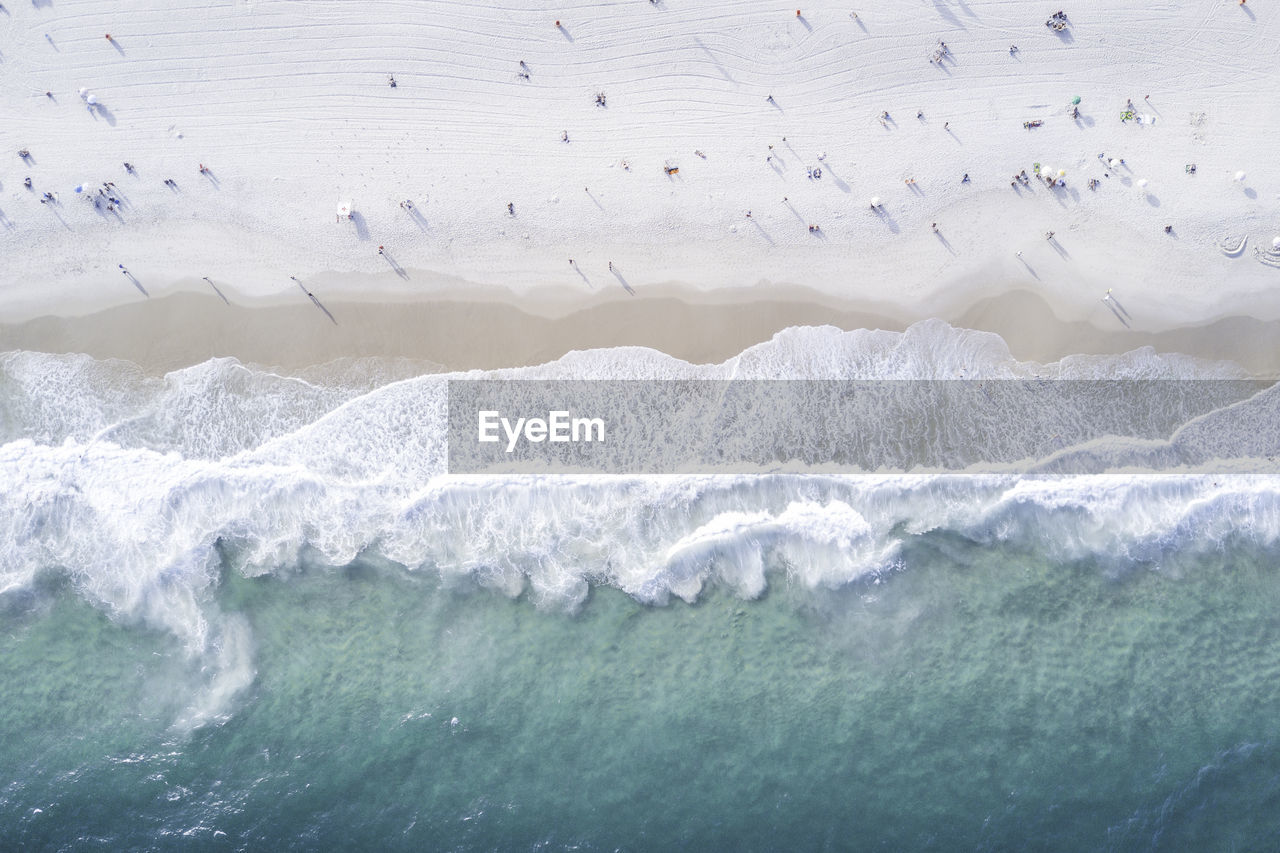 High angle view of people at beach