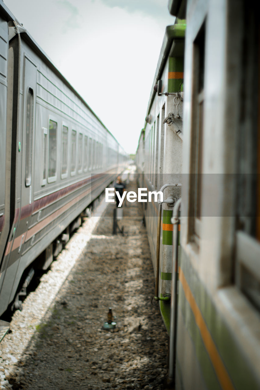 Train on railroad station platform