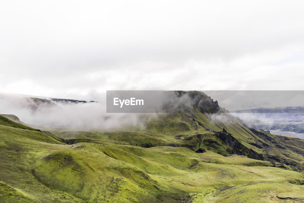 Scenic view of mountains against sky