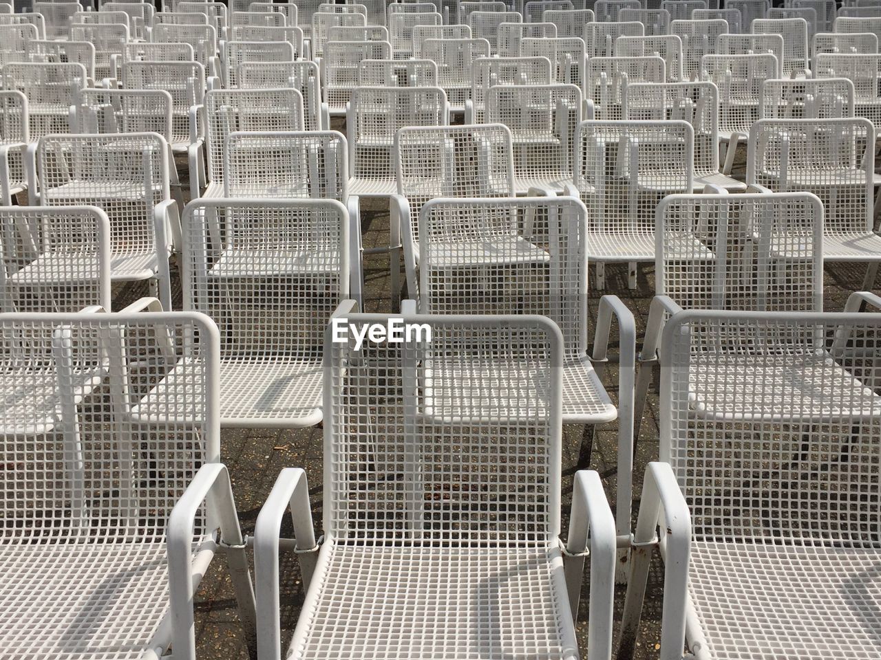 Full frame shot of empty chairs