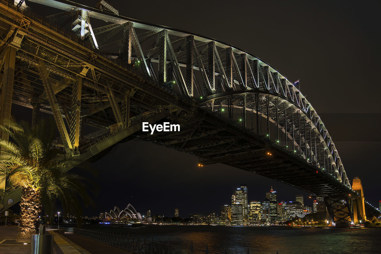 ILLUMINATED BRIDGE AT NIGHT