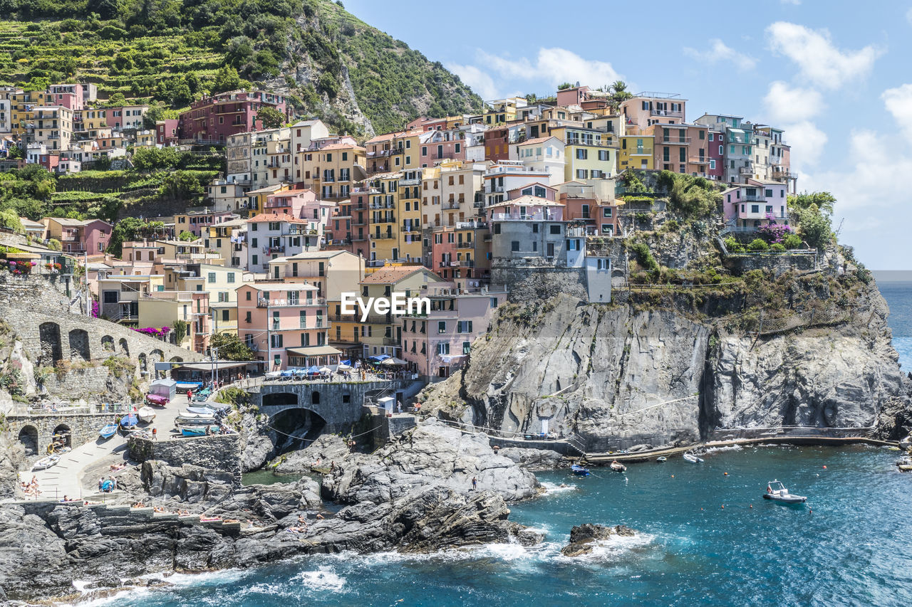 Aerial view of manarola in the cinque terre
