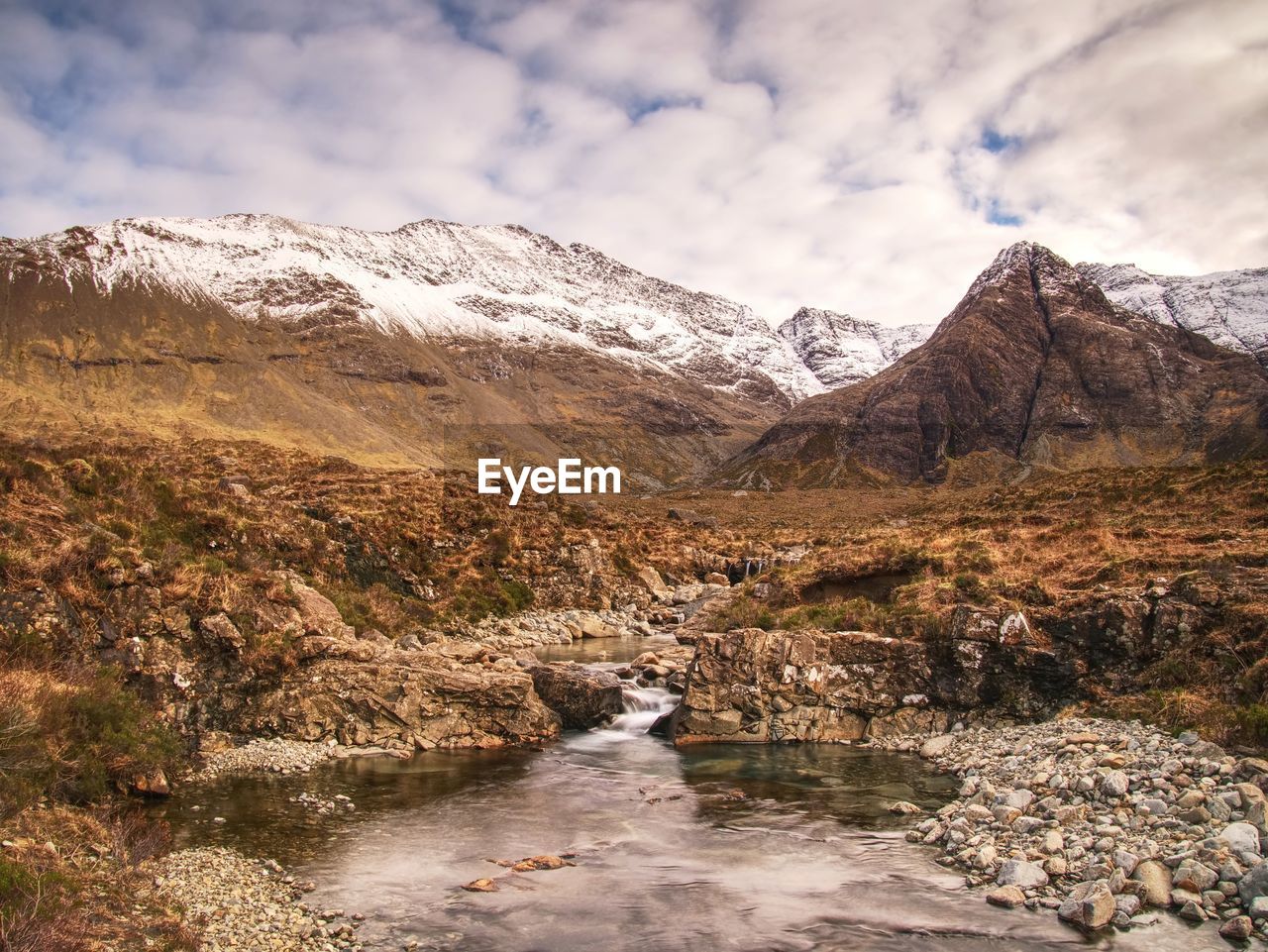 Legendary fairy pools at glenbrittle at foot of the black cuillin mountains. isle of skye, scotland