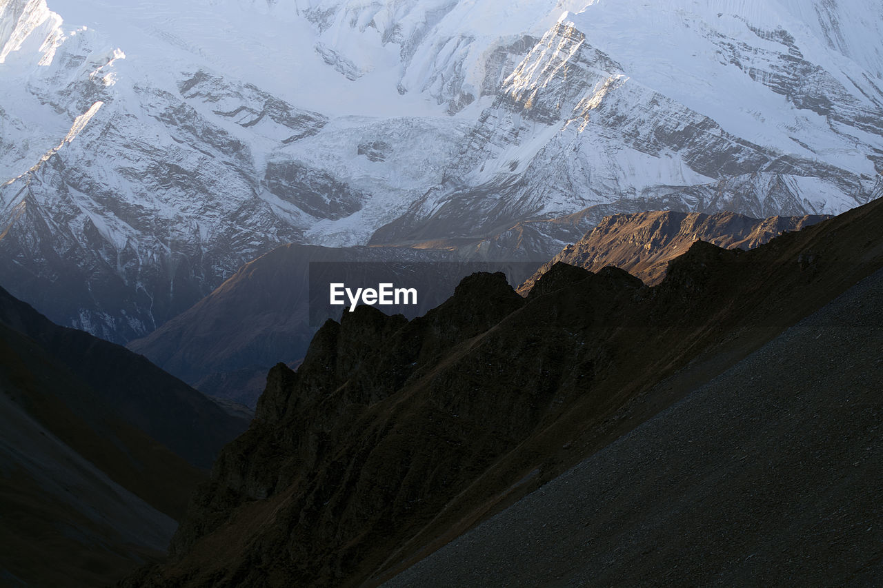 Mountain landscape in nepal in the morning, nature photography
