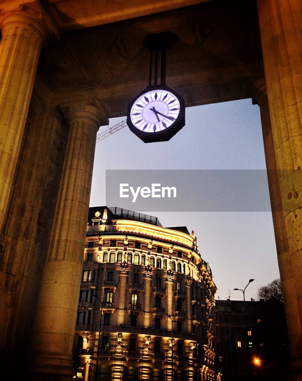 Low angle view of clock