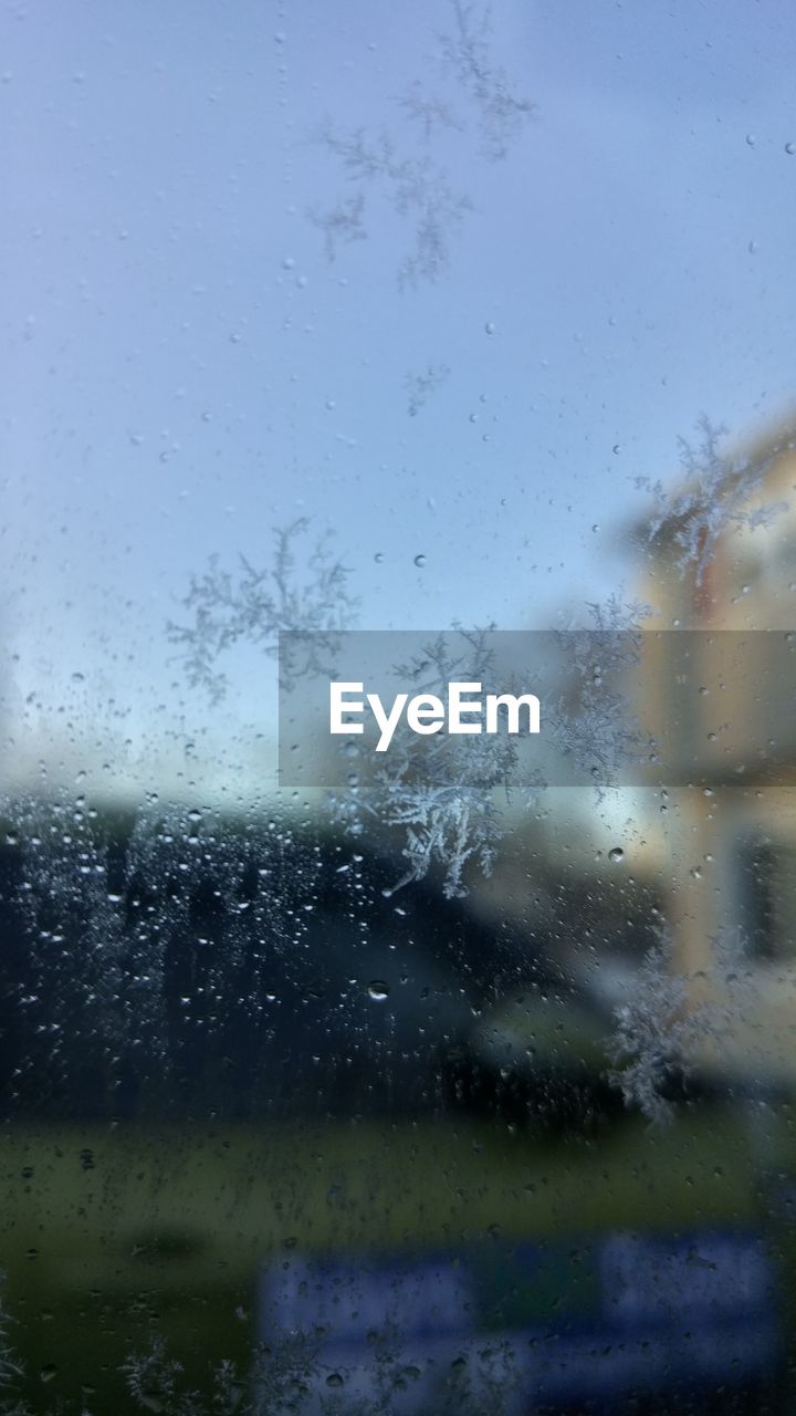 Close-up of frost on window