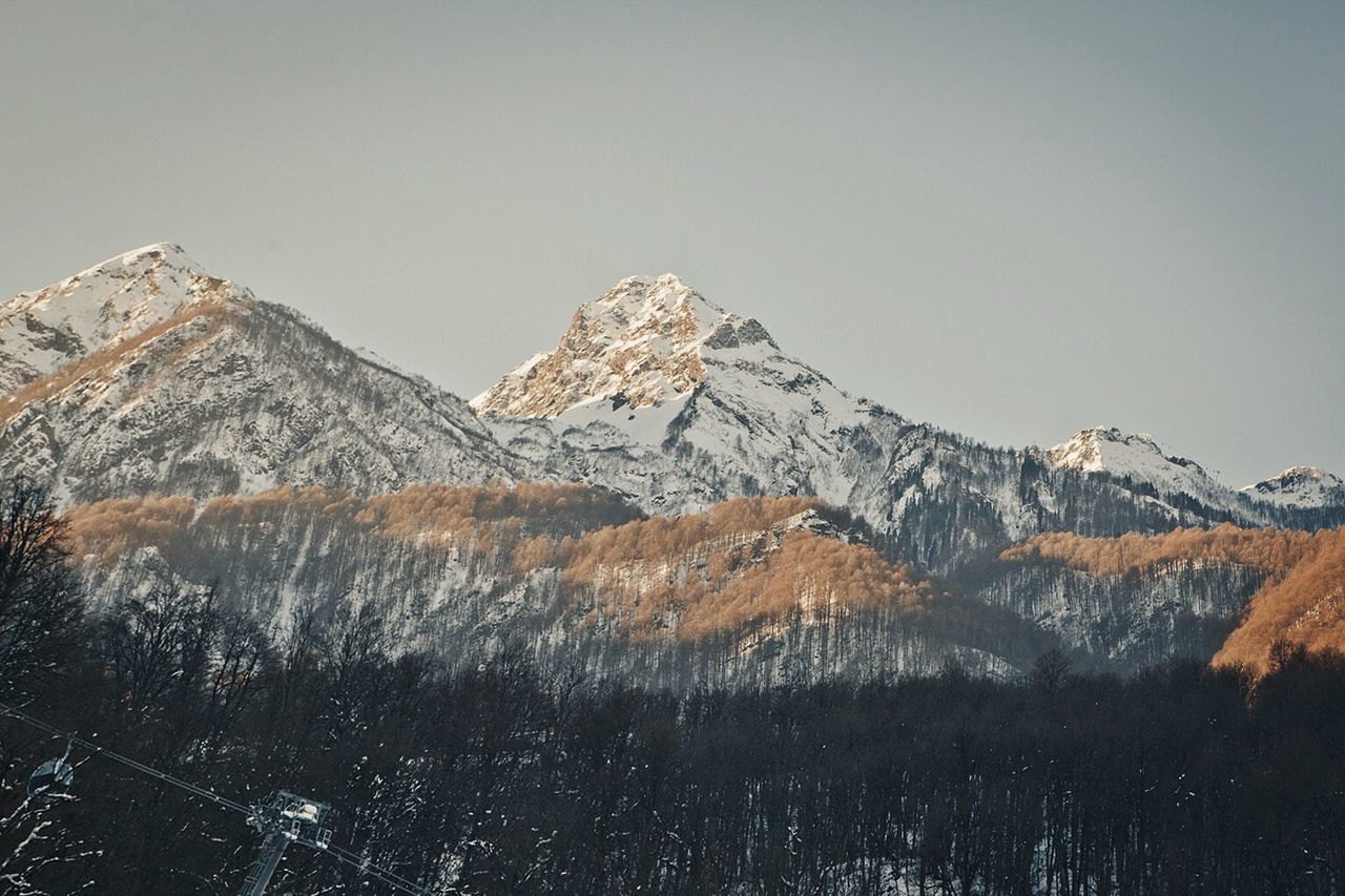 Scenic view of mountains during winter