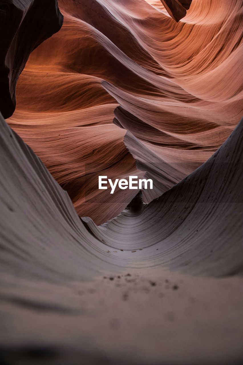 Rock formations at antelope canyon