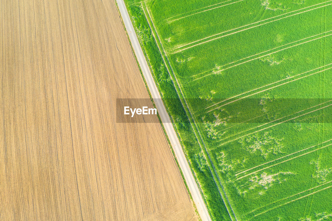 HIGH ANGLE VIEW OF EMPTY FIELD