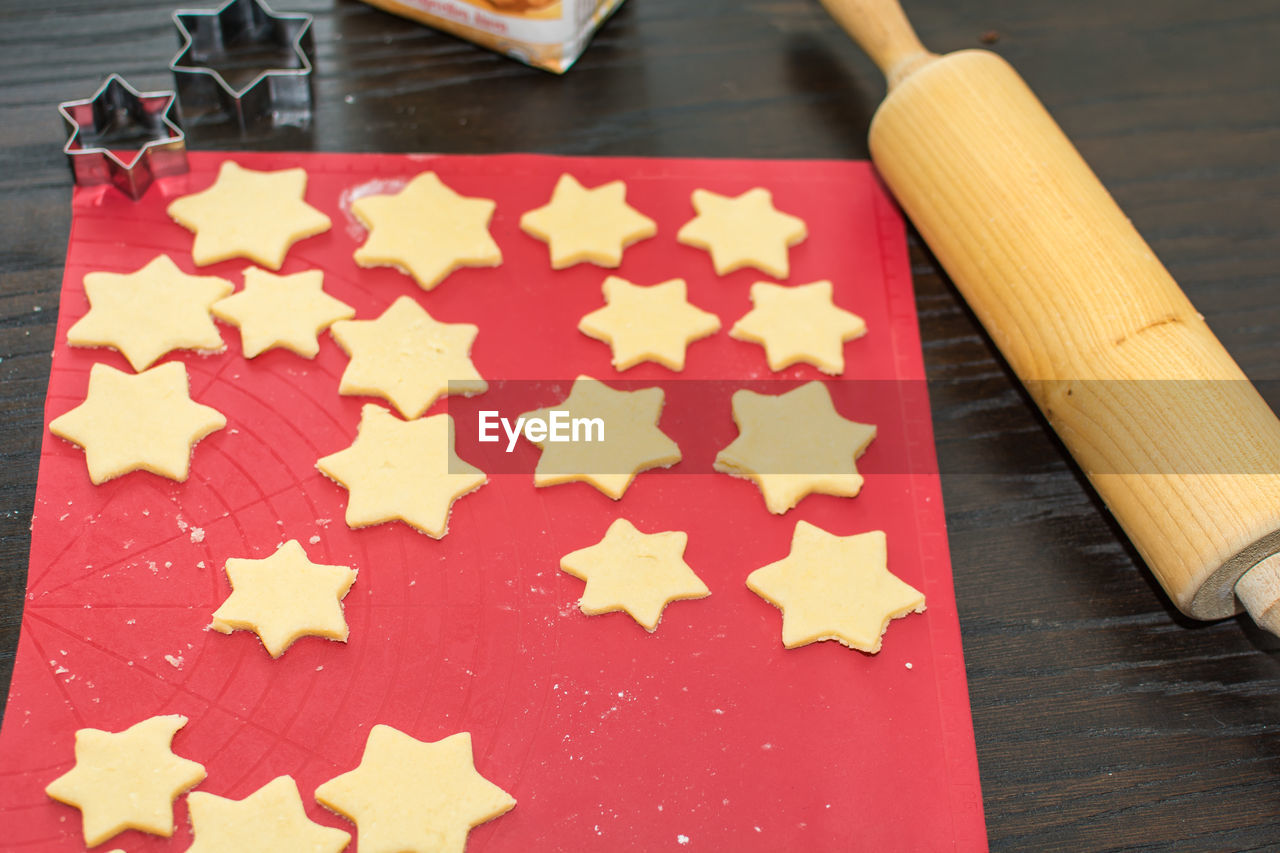 Christmas baking - star shaped cookies homemade