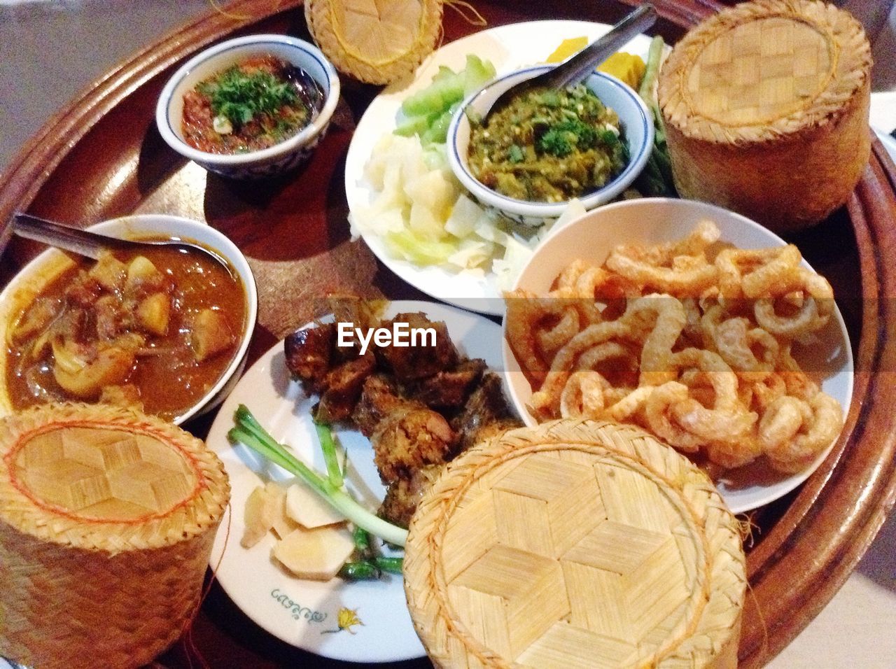 CLOSE-UP OF SERVED FOOD