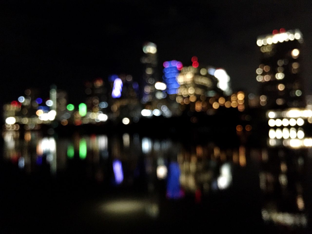 Defocused lights at night