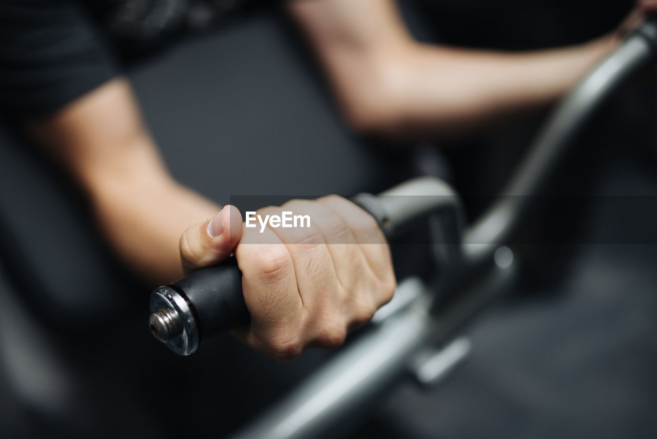 Close-up image of young athlete getting ready for crossfit train