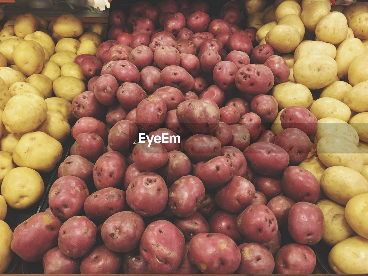 Close-up of potatoes for sale in market