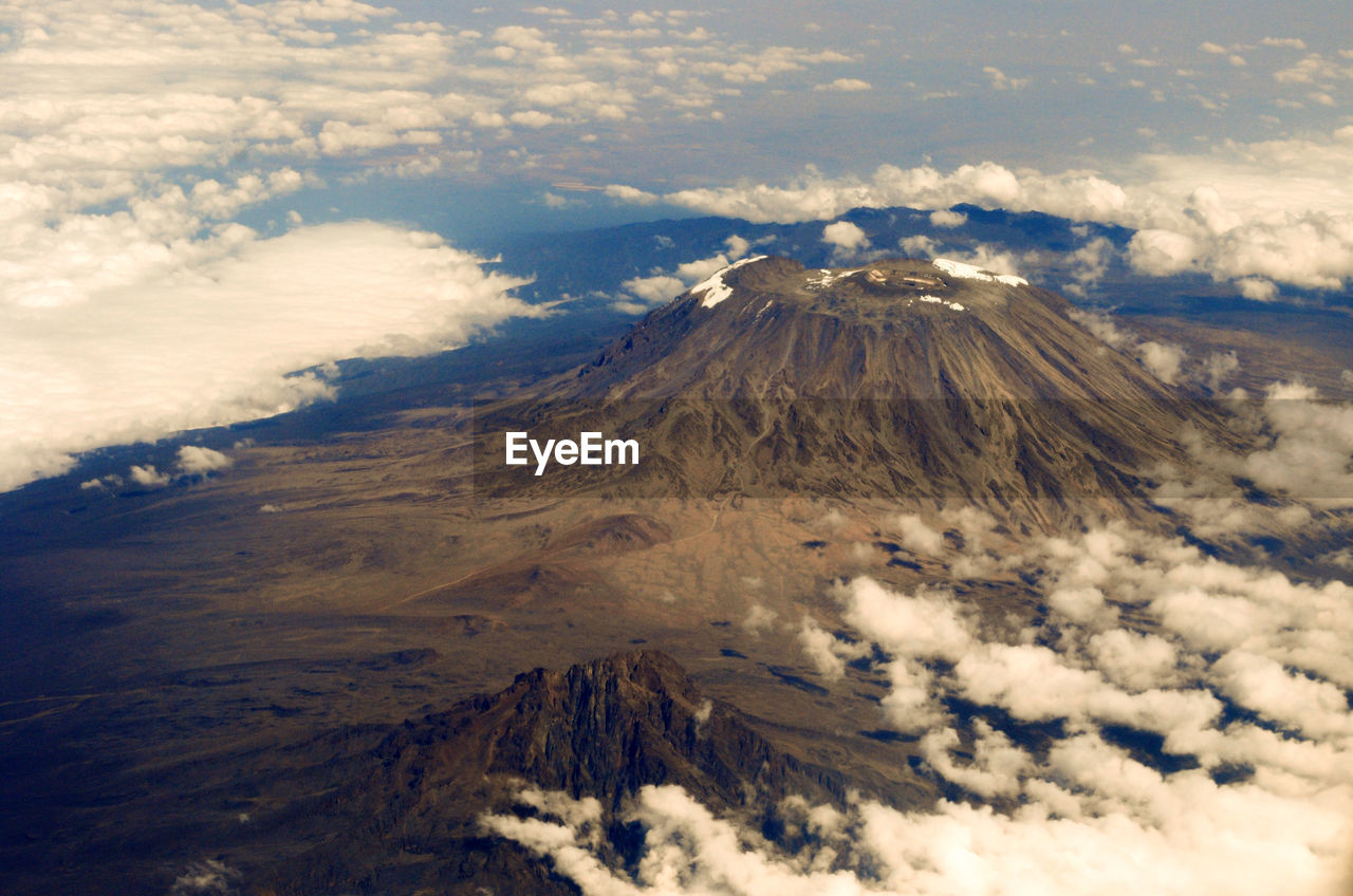 Aerial view of kilimanjaro mount