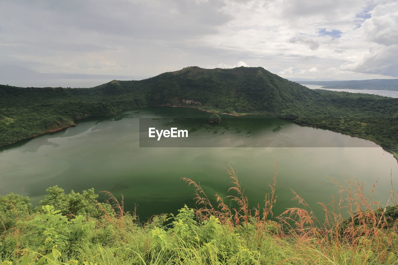 0017 after heavy rain-vulcan point small island inside volcano island. taal lake-talisay-philippines