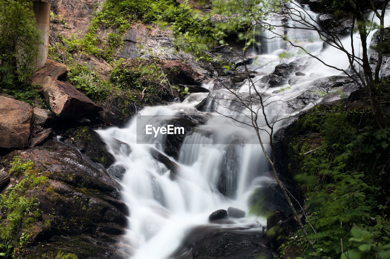 Stream flowing through rocks