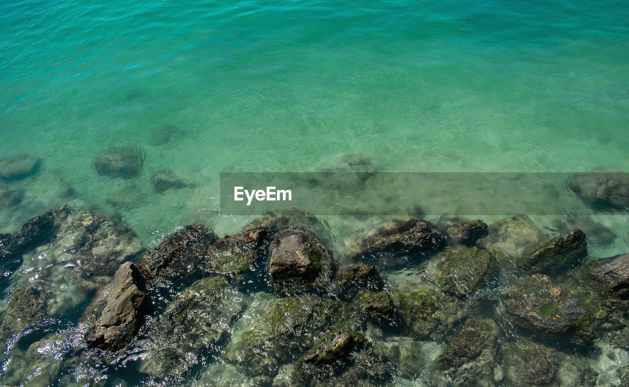 HIGH ANGLE VIEW OF SEA SHORE