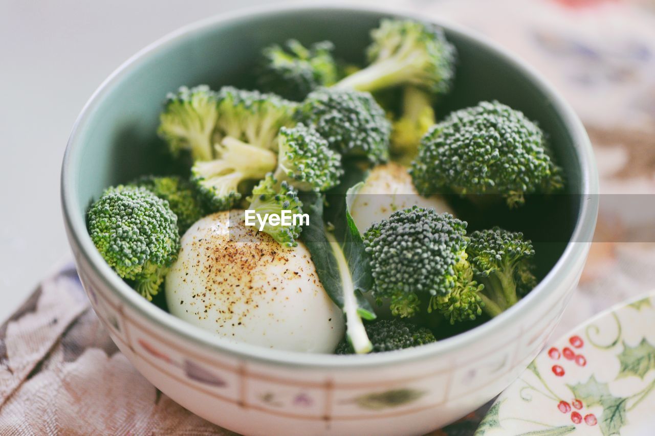 High angle view of food in bowl
