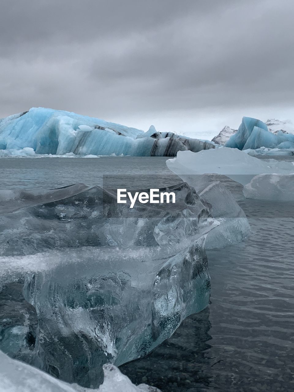 Scenic view of frozen sea against sky