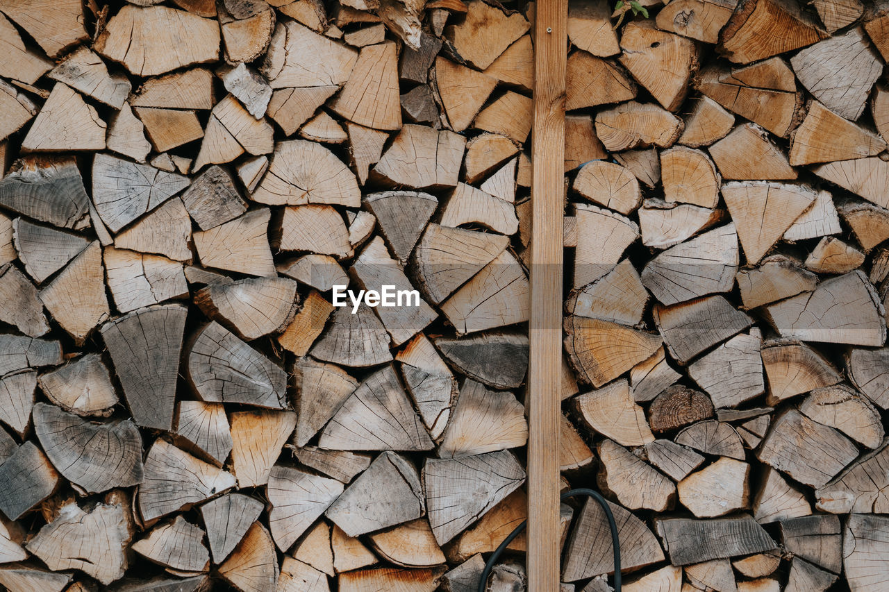 Full frame shot of logs