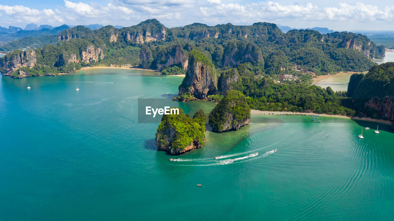 SCENIC VIEW OF SEA AND MOUNTAINS