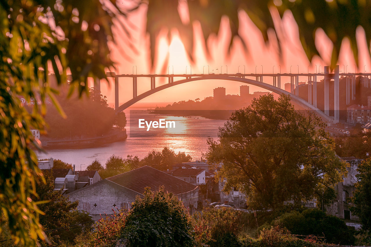 Bridge over river in city