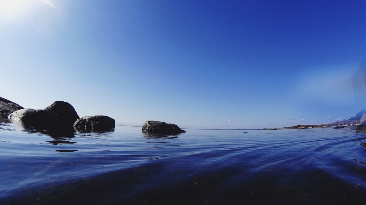 Surface level of water in sea