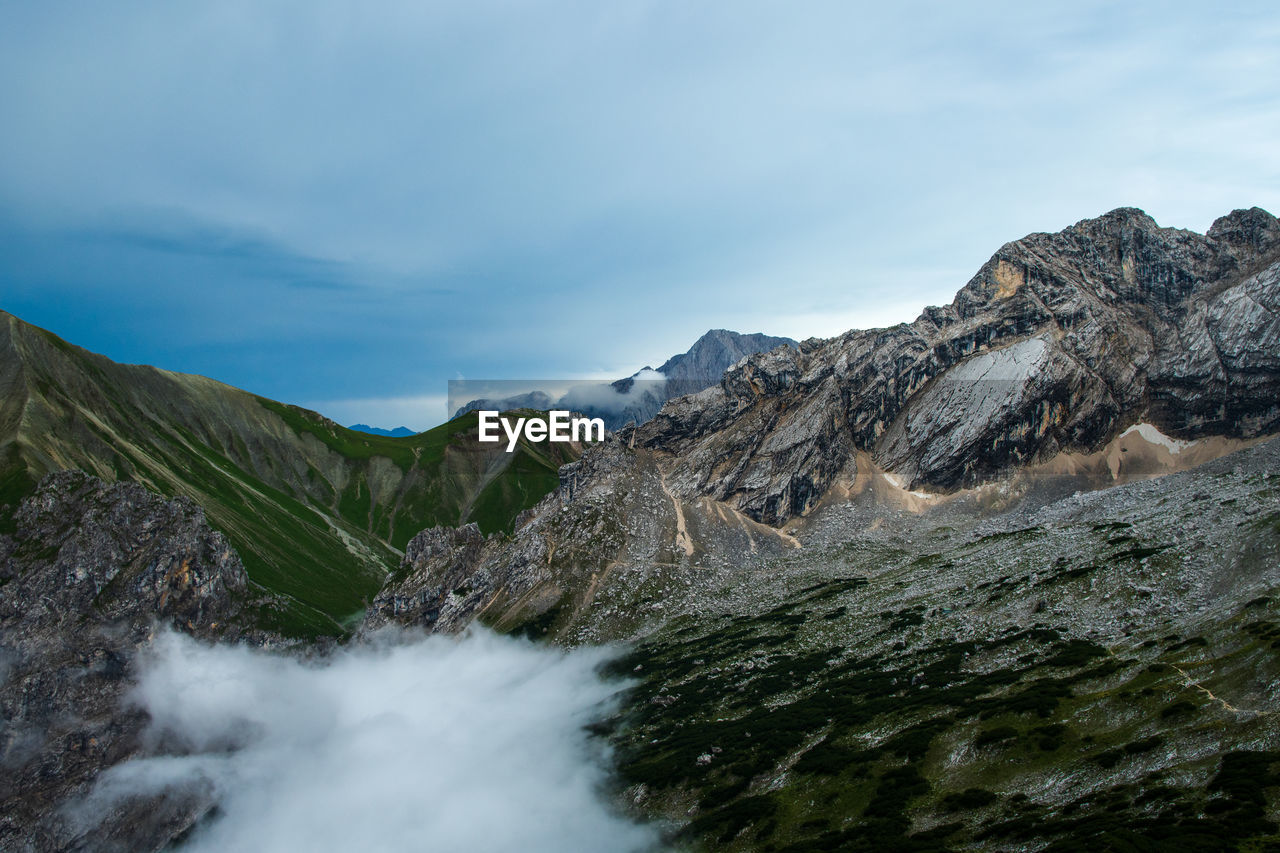 panoramic view of snowcapped mountains against sky