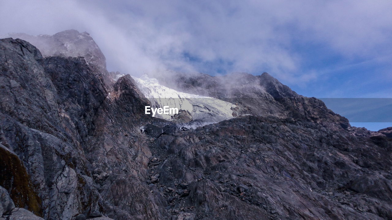 The glaciers on mount stanley in the rwenzori mountain range, uganda