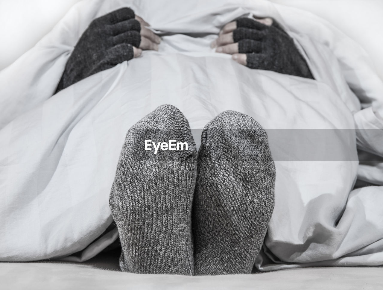 low section of woman wearing socks