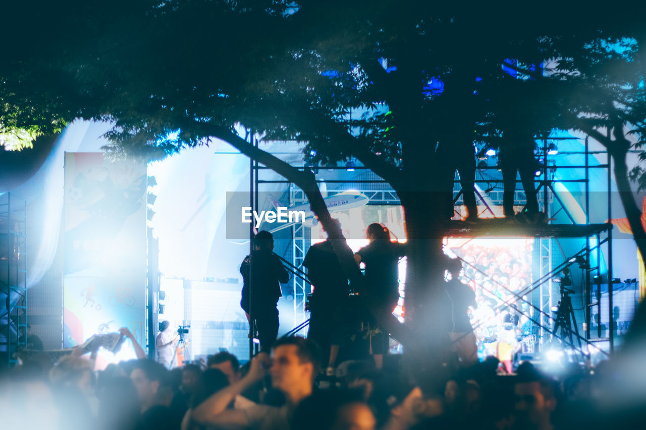 People enjoying in concert at night