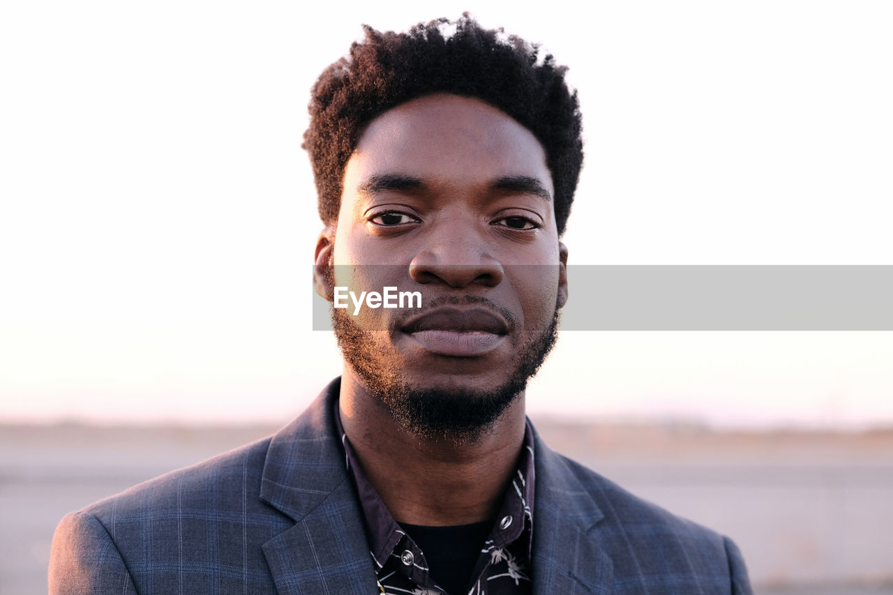 African american business man at sunset