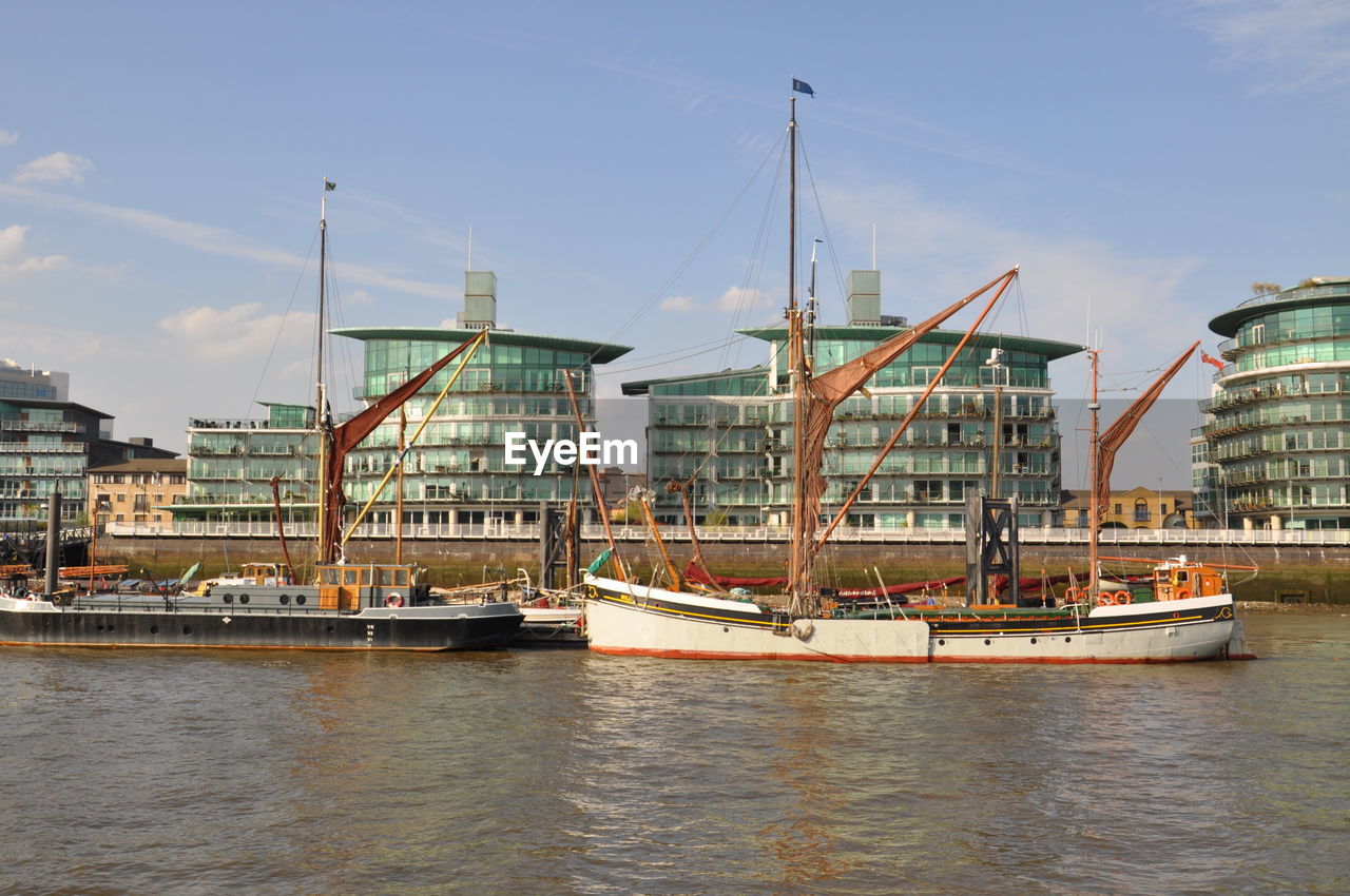 View of cranes at waterfront