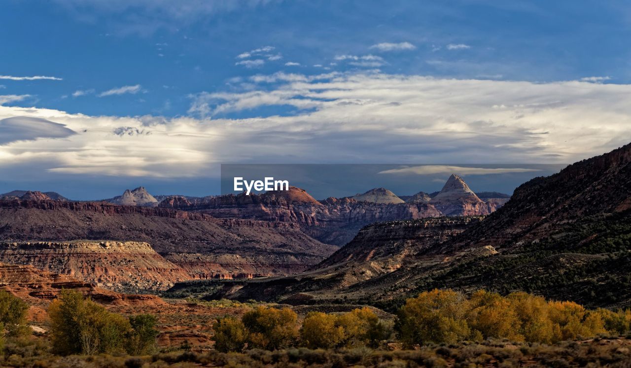 Scenic view of landscape against cloudy sky