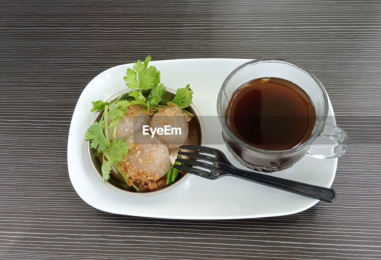 HIGH ANGLE VIEW OF MEAL SERVED ON PLATE