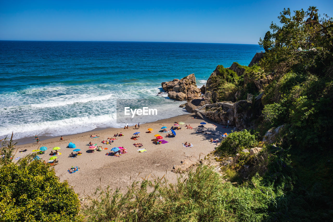 High angle view of beach against sky