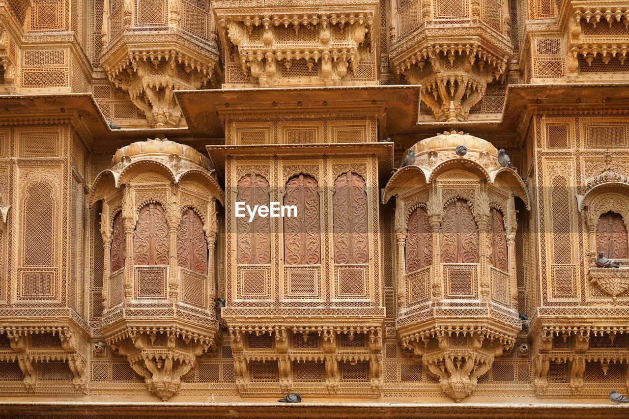 Detail of patwon ki haveli artistic and sculptural built  in the jaisalmer fort, rajasthan, india