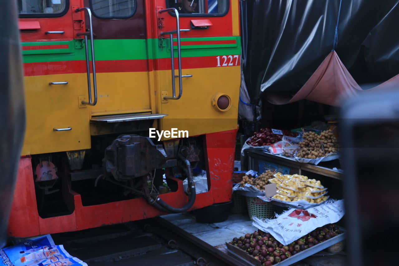 HIGH ANGLE VIEW OF FOOD FOR SALE