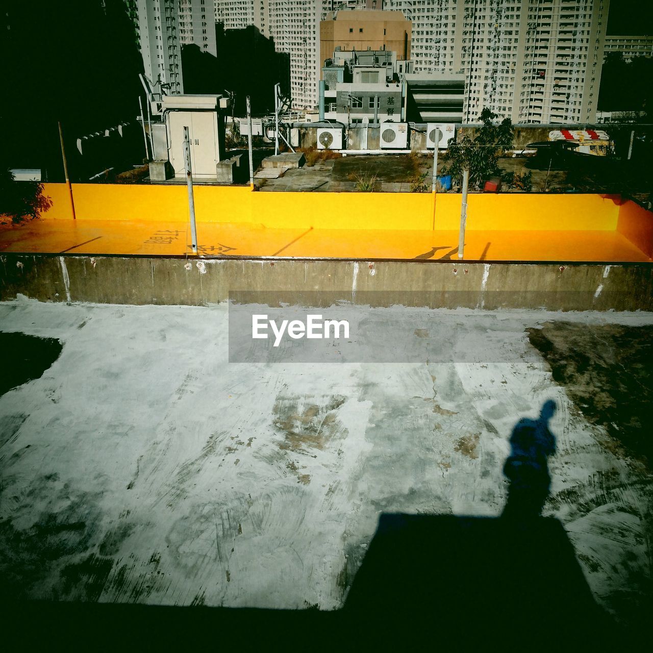 High angle view of building roof top