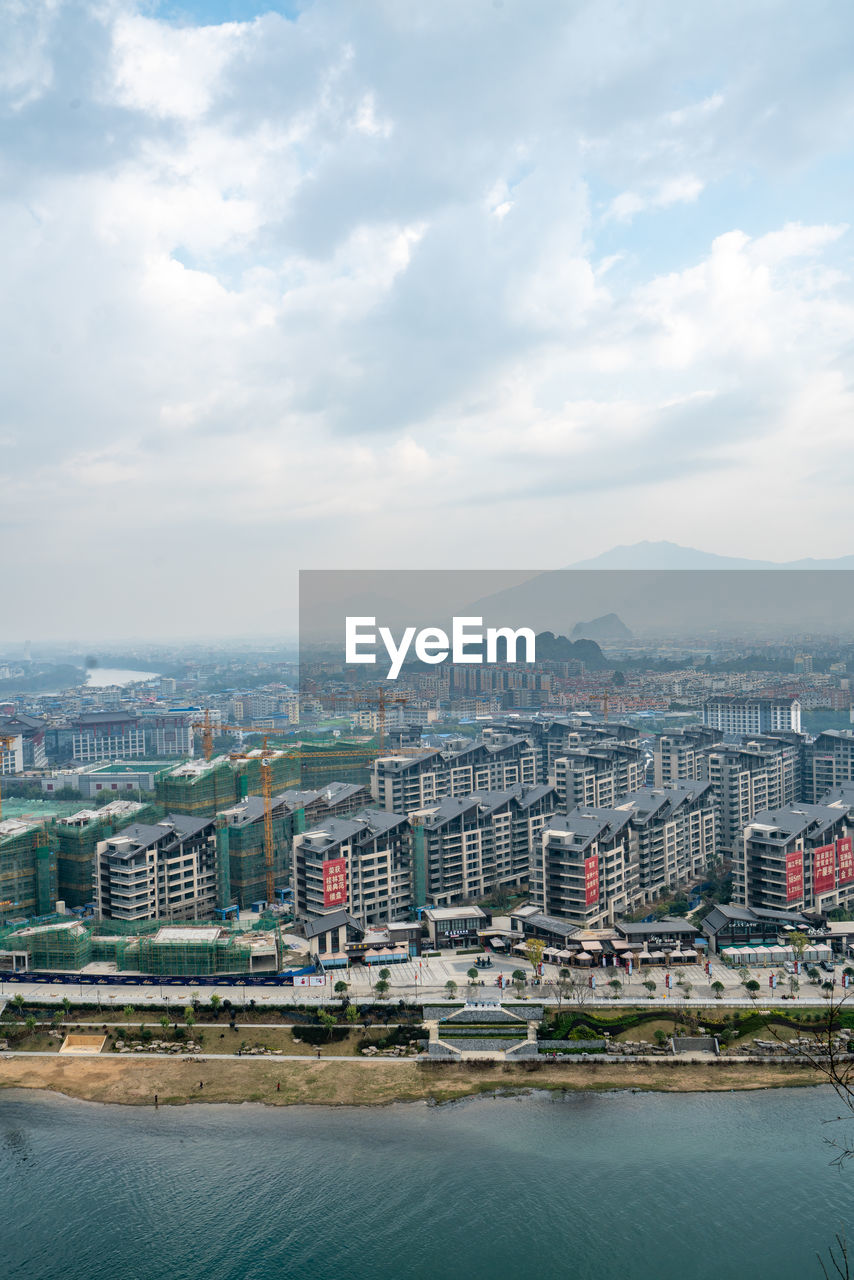 An aerial view of guilin city, guangxi province, china